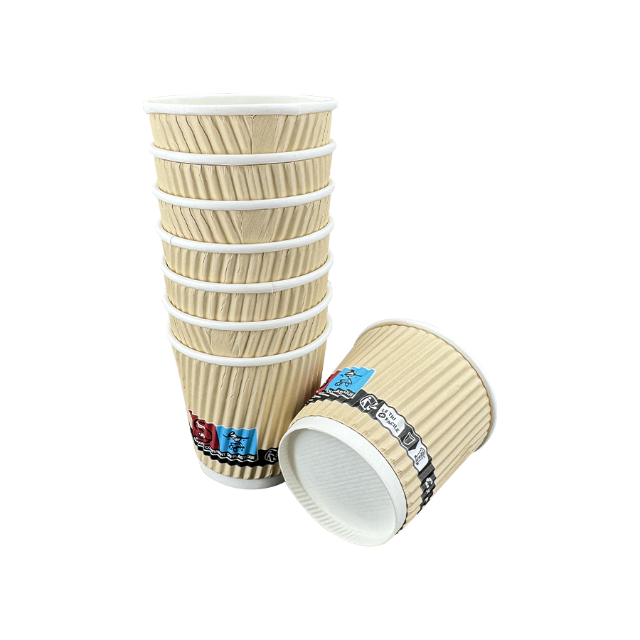 4oz রিপল ওয়াল ডিসপোজেবল ইনসুলেটেড কফি পেপার কাপ